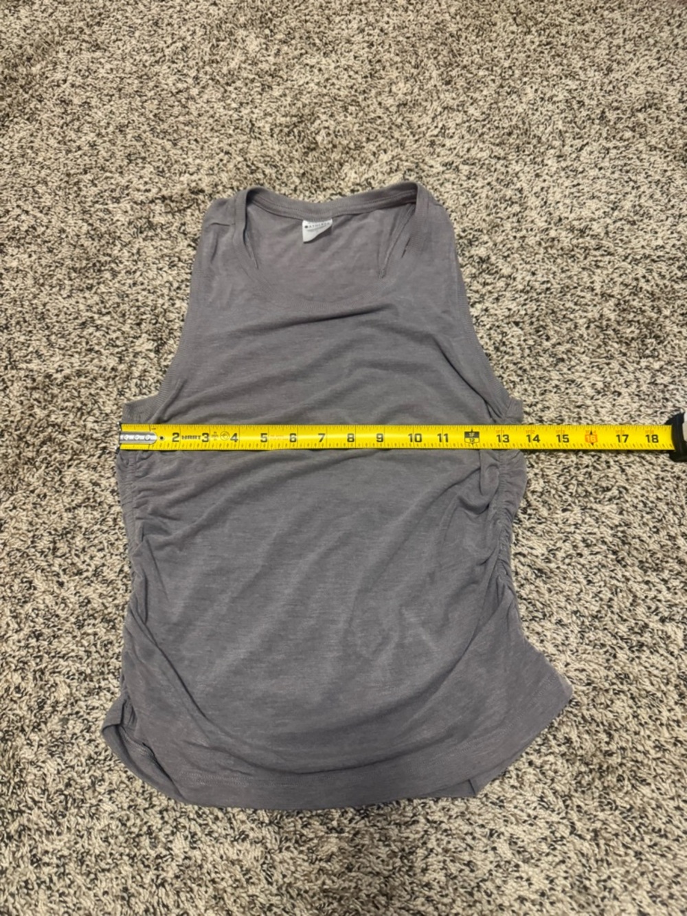 Athleta Gray Scoop Neck Ruched Tank Top - Picture 10 of 12